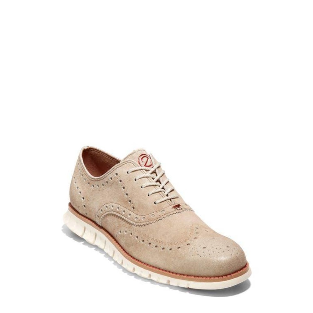 Cole Haan Men's Zerogrand Wing Tip Oxford Warm Stucco/Ivory US 10.5